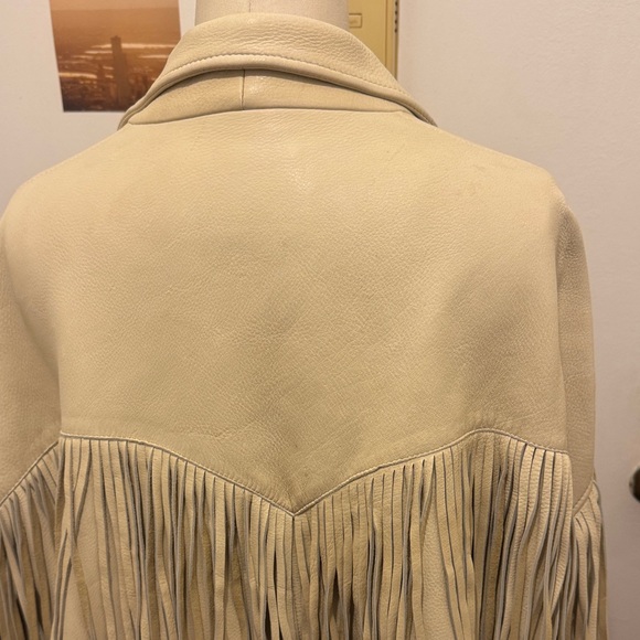 R13 Cream Fringe Leather Jacket - Picture 7 of 8